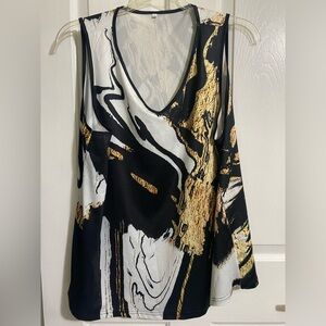 Abstract Print Sleeveless Top